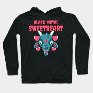 Black Metal Sweetheart Cute Goat Head Baphomet Hoodie